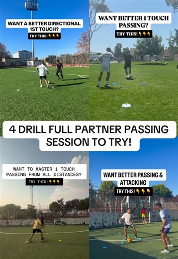 LEVEL UP YOUR FIRST TOUCH ⚽🔥 If you want to dominate games, master the basics at SPEED. This 5-part partner passing session is built to sharpen every attacking detail of your game 👇 What this session develops: • 1-touch passing under pressure • 2-touch control release • Directional first touch to escape defenders • Smart off-ball movement • Attacking first touch into space • 1v1 confidence & skill execution Simple setup. Game-realistic tempo. Elite results. Train this consistently and watch ho