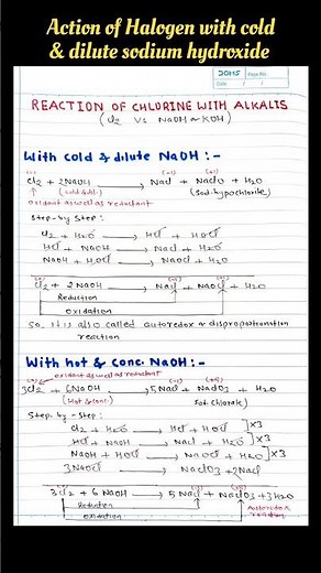 Action of Chlorine with NaOH (Cold vs Hot Conditions) | Easy Trick #chemistryshorts