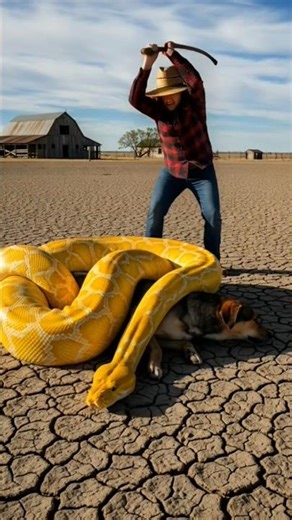 She Fought a Python to Save a dog! #rescue #animalattack