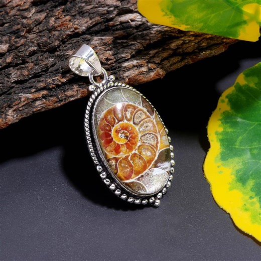 Ammonite Spiral Necklace |sacred Geometry and Grounding Jewelry |birthday Gift for Nature Lover - Etsy