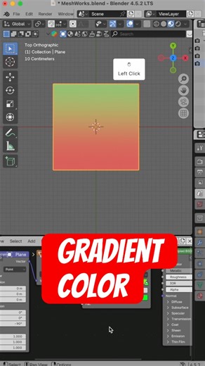 How to gradient color in Blender 3D #blender3d #gradient #material #coloring