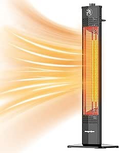 Encyclpo Patio Heater for Outdoor Use,1500W Infrared, 36 in Portable Tower Heater, 3 Levels, IPX5 Waterproof, Tip-Over&Overheat Protection for Garage, Indoor, Large Room, Backyard, Home