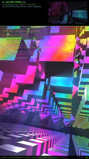 Cypher-M on Instagram: "Genuary - Day 11 & 12 Quine × Boxes only Prompt by @mlarino & @stranger_in_the_q This project combines both prompts into a single system. At its core, this is a quine: a program that outputs its own source code. The code you’re seeing on screen is not a copy or a recording it is the program continuously printing, executing, and referencing itself in real time. The quine is built as a self-contained execution loop that: Tracks which functions are running Logs its own behav