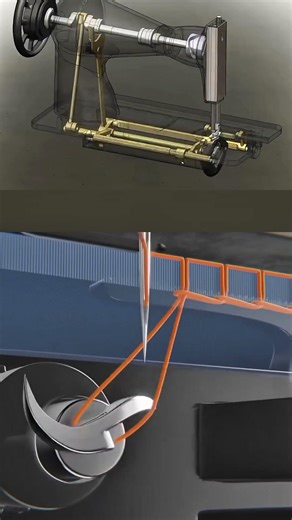 How a Sewing Machine Works || How Stitching Actually Works Inside a Sewing Machine 🤯 #cad #animation