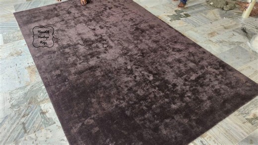 Chocolate Brown Wool Tufted Rug: Plush Modern Area Carpet - Etsy