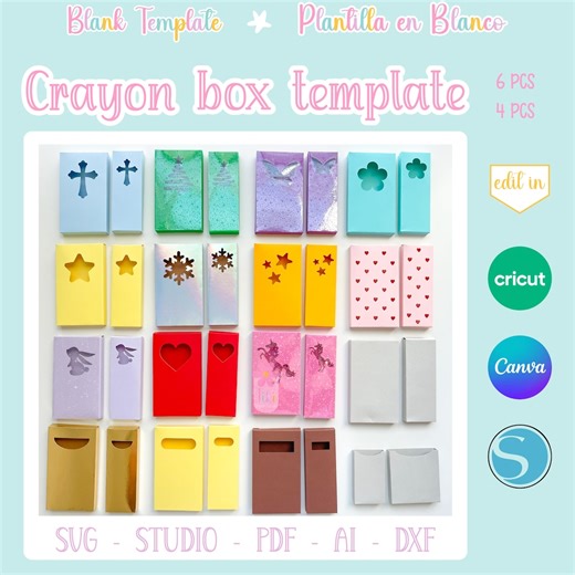 Crayon Box Template SVG Printable Favor Box Crayon Gift Box for Kids Birthday Party Custom Souvenir Box Personalized Crayon Box for Favor - Etsy