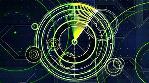 Hud tech interface animation on futuristic machine background, animated FUI is suitable for motion graphics about cyberpunk design, high tech displays, and game interfaces.