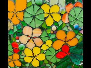 No 5 of 19. How to cut simple Nasturtiums for a stained glass garden mosaic.