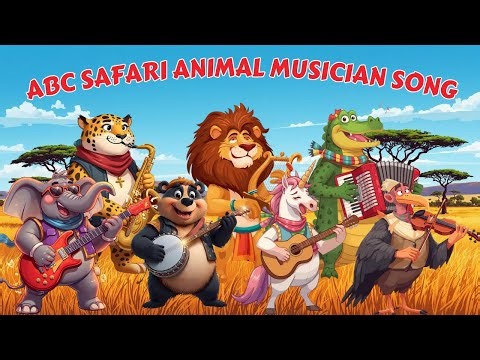 ABC Safari Band | Animals Playing Musical Instruments A-Z | Fun Alphabet Song for Kids