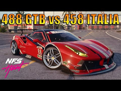 NFS Heat - FERRARI 488 GTB vs FERRARI 458 Italia Best Engine Fully Upgraded 400+ Ultimate+ Parts