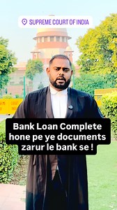 273K views · 16K reactions | Important Documents should take from Bank after clearing the loan. 1. NOC 2. Loan Closure Letter 3. Final Repayment Statement 4. Release of Collateral 5. Orginal Loan Agreement #bank #loan #legal #lawyer #advocate #law #crime #virals | Arafat Ahmad | Facebook