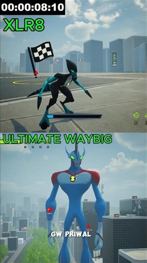 XLR8 vs Ultimate Way Big Speed Test ⚡ Who Is Faster? | Ben 10 Galvan Game #shorts