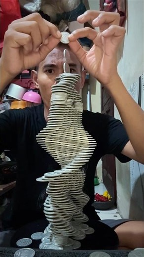 Amazing slow motion coin fall