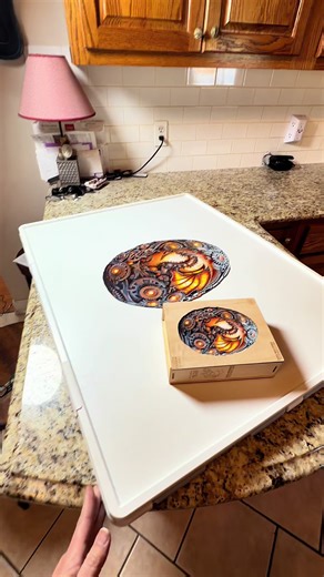 Versatile Puzzle Board with Lazy Susan for Crafting