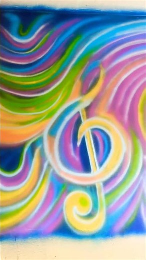 Abstract Wallart #art #music class #school #schoolwallpainting #shorts #viral