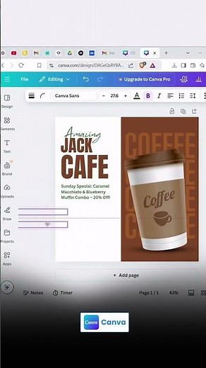 Coffee Social Media Post in Canva | Stylish Cafe Ad Tutorial