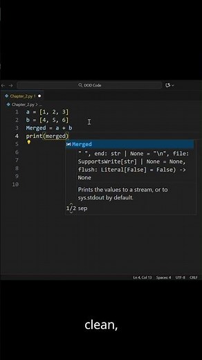 Python makes merging easier than texting 🐍✨ #coding #python #listmerge #pythonforbeginners #devlife