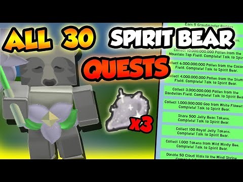 *ALL 30 SPIRIT* BEAR QUESTS DONE!!! 3RD SPIRIT PETAL! | Bee Swarm Simulator