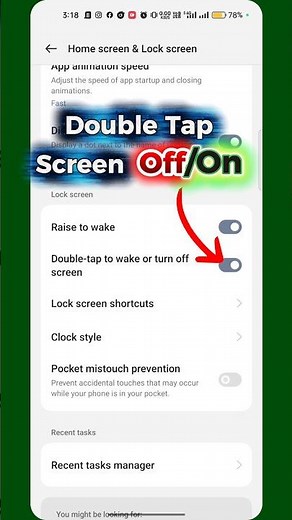 Double Tap To Screen On And Off | how to enable double tap screen on off #shorts