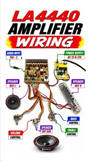LA4440 Amplifier Wiring #shorts #youlikeelectronic #LA440