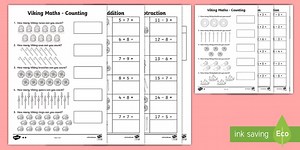 Viking Addition and Subtraction Worksheets