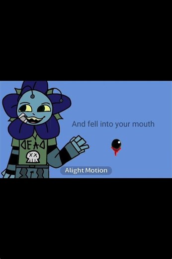 The frog that was accidentally stepped on (ft my ocs: thorn (the flower) and angel! (The jester!)