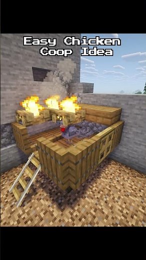 Minecraft Easy Chicken Coop #minecraft