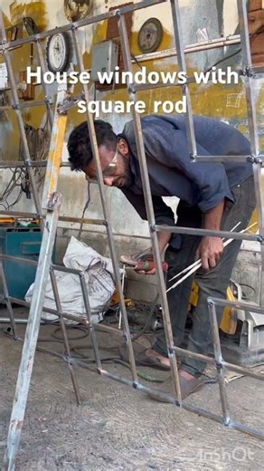 House windows with square rod #shorts #welding #windows #squarerod #garage #