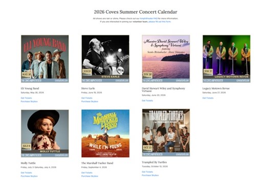 Cove Amphitheater at Smith Mountain Lake reveals 2026 star lineup