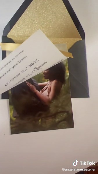 Gold Foil Save the Date Invitations with Vellum Design