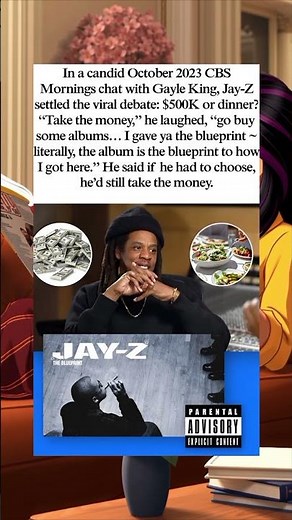 🤯😱Jay-Z Answers the $500K or Dinner Debate in True Hustler..🥹❤️#shorts
