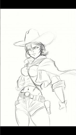 Sketching a Kick-Ass Anime Cowgirl: Watch the Magic Unfold!