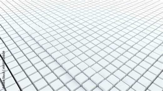 Abstract white cube grid background with a 3D perspective. Ideal for modern design, technology, and digital presentations