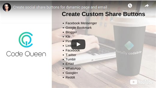 Create custom share buttons for different social media platforms