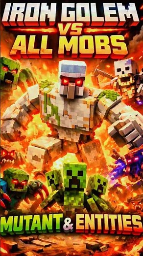 Iron golem vs All mobs Mutant and entities