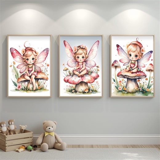 Fairy Wall Art: Baby Girl Nursery Decor, Set of 3 (digital Download) - Etsy