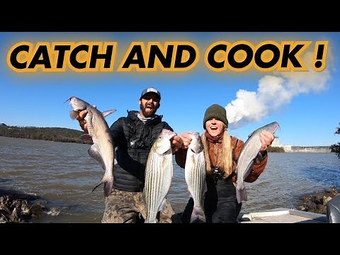 River Fishing CATCH, CLEAN and COOK! Deep-Fried SPICY CATFISH!!!