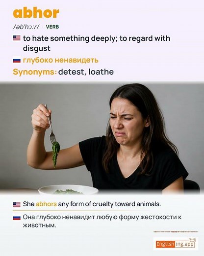 Abhor: English vocabulary meaning and example