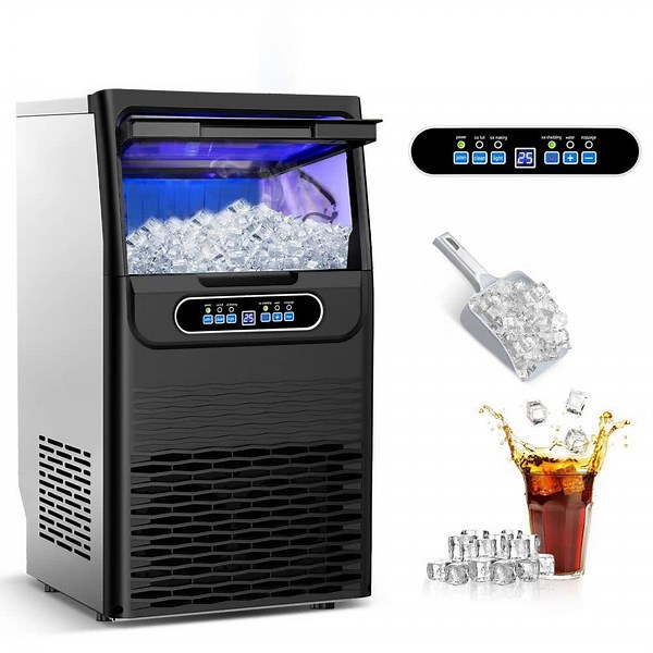 Reviews for TITTLA 14 in. Freestanding Ice Maker with Spray-Type Ice-Making System 100 lbs. Full Size Ice Cubes Per Day in Black | Pg 1 - The Home Depot