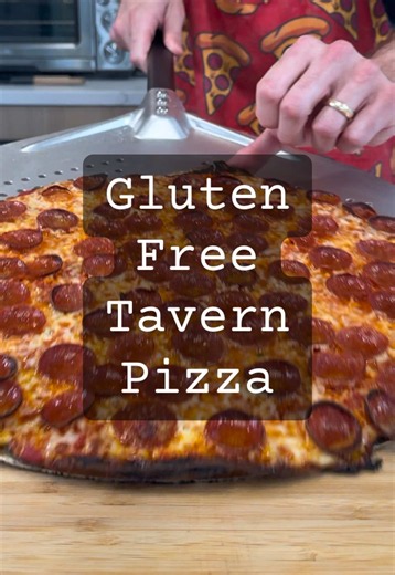 Gluten Free Tavern Pizza recipe and process. You can find more detailed step by step directions, tips and all my recipes at the link in my bio (there's a free trial) 🤝 #pizza #glutenfree