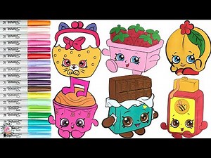 Shopkins Coloring Book Compilation Cheeky Chocolate Strawberry Topper Peachy Runny Honey Cappella
