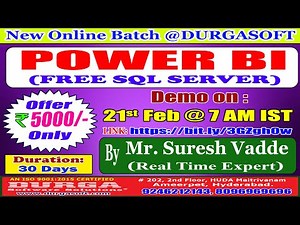 POWER BI (FREE SQL SERVER) Online Training @ DURGASOFT