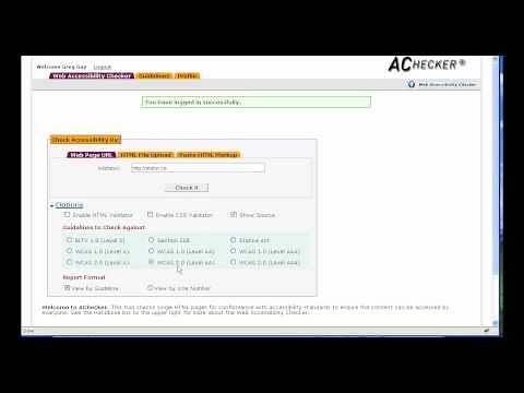 Using AChecker to Test Web Accessibility