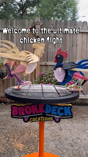 8K views · 854 reactions | Welcome to the Ultimate Chicken Fight UCF ! made using recycled skateboards Only BrokeDeck Creations #WoodBotChicken #BlockemPopem #BrokeDeckCreations #BalloonGame #TabletopGame #WoodworkingArt #Handmade #UltimateChickenFight #UCF #Arcade #Boxing #Sports #ufc #chicken | Brokedeck Creations | Facebook