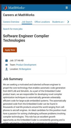 MathWorks Hiring 🔥 Software Engineer Role | Compiler Technologies | Bangalore
