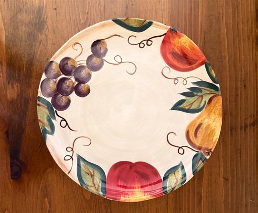 Ceramica Classica Tabletops Unlimited Venetian Plate With Hand Painted Fruit - Etsy UK