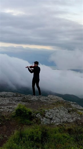 Playing “Now We Are Free” from Gladiator on a Mountain in the Clouds 🌄 Epic Violin