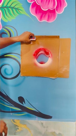 3d bubble wall design painting bedroom 🏡#painting #vairalvideo