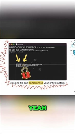 NEVER Commit AWS Keys to Code! HUGE Security Risk! #shorts