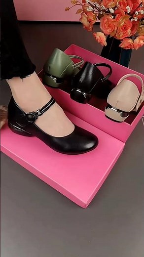 Chunky Heel Round Toe Mary Jane Shoes #maryjane #heels #shortsfeed